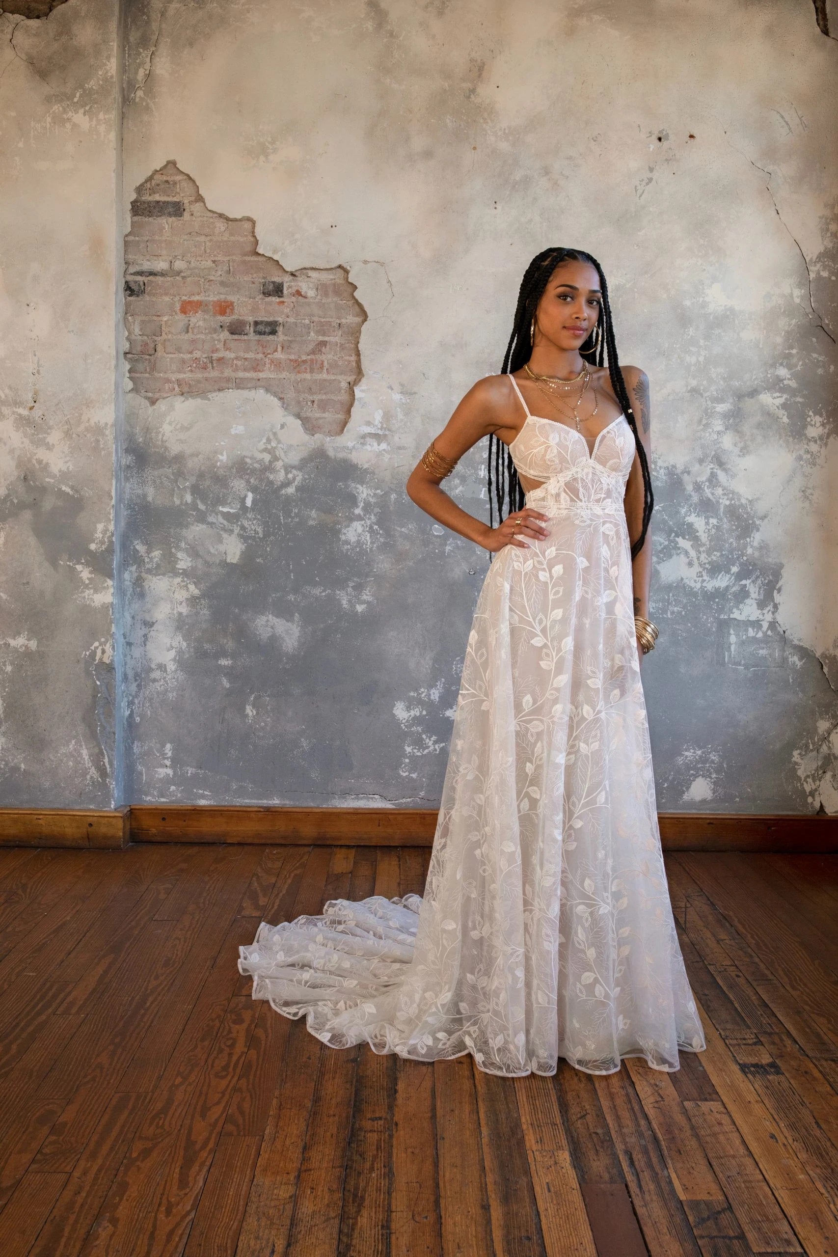 Lace Wedding Dresses Soft Plunging Neckline Bridal Gowns DW646 – TANYA  BRIDAL